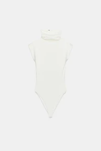 BODY EN COTON À COL MONTANT