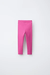 RIBBED LEGGINGS WITH LABEL