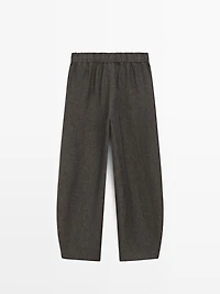 Linen barrel fit trousers
