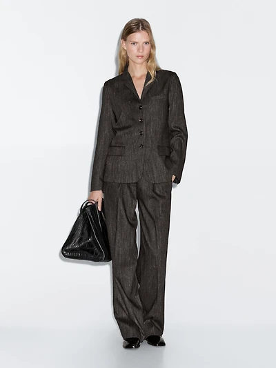 Flecked wool blend blazer