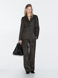 Flecked wool blend blazer