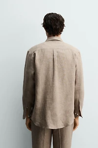 REGULAR FIT 100% LINEN SHIRT