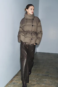 SHORT BELTED PUFFER COAT ZW COLLECTION
