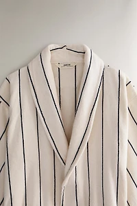 TERRYCLOTH BATHROBE FINE STRIPE DESIGN