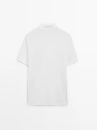 Micro textured piqué cotton polo shirt