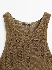 Embellished knit halter top