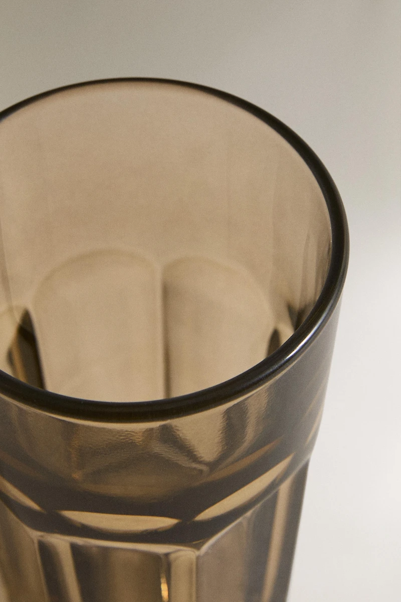 RAISED DESIGN GLASS TUMBLER