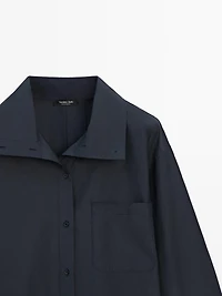 Surchemise à poche en coton mélangé