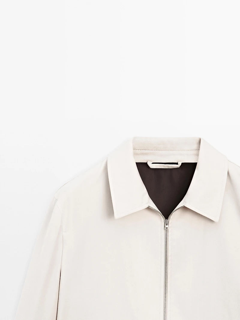 Blouson poches laine et coton