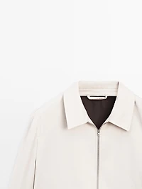 Blouson poches laine et coton