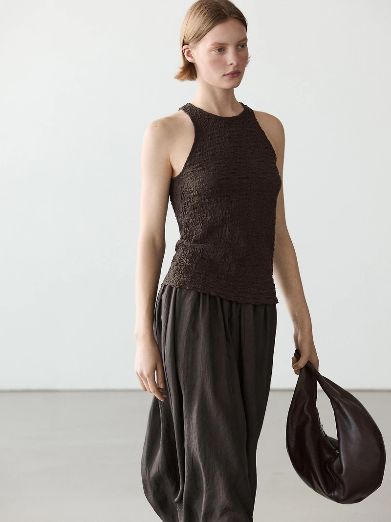 Textured halter top