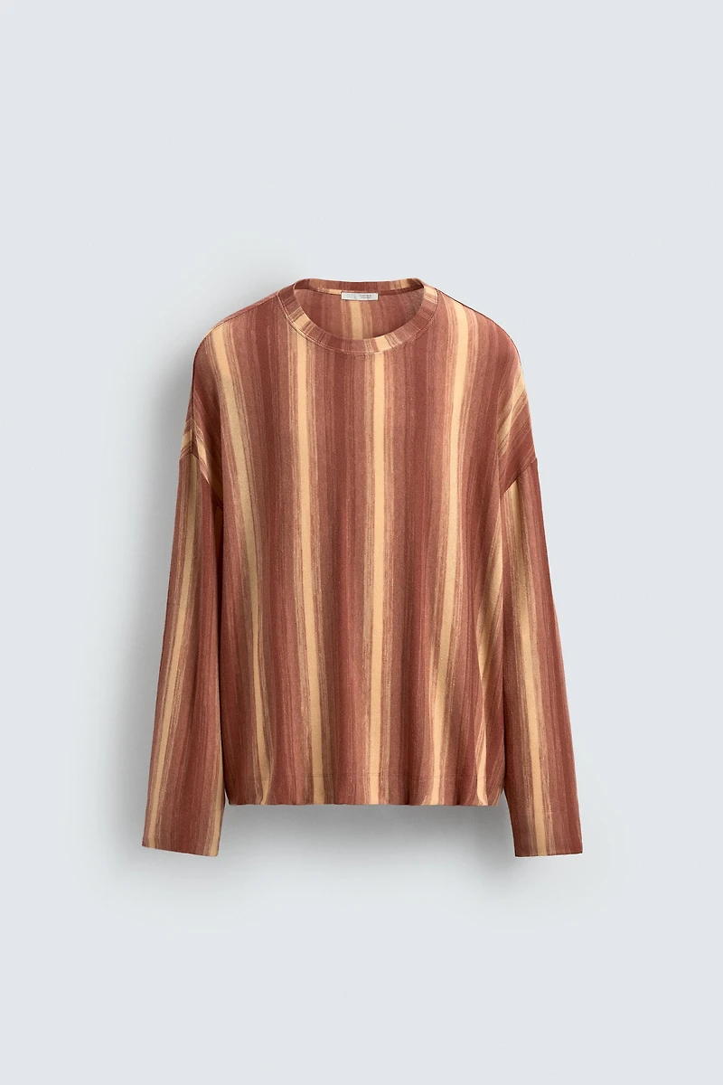 FLOWY STRIPED T-SHIRT