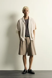 CHEMISE RELAXED FIT À RAYURES ET BRODERIES