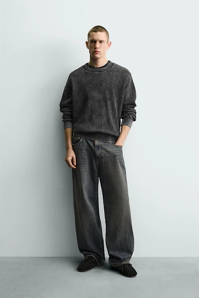 WASHED RIBBED TEXTURED JUMPER