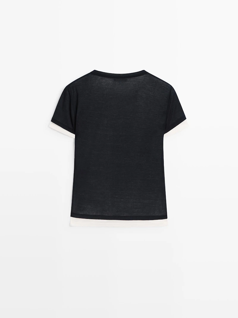 Short sleeve layered T-shirt