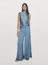 Flowing palazzo trousers with slits