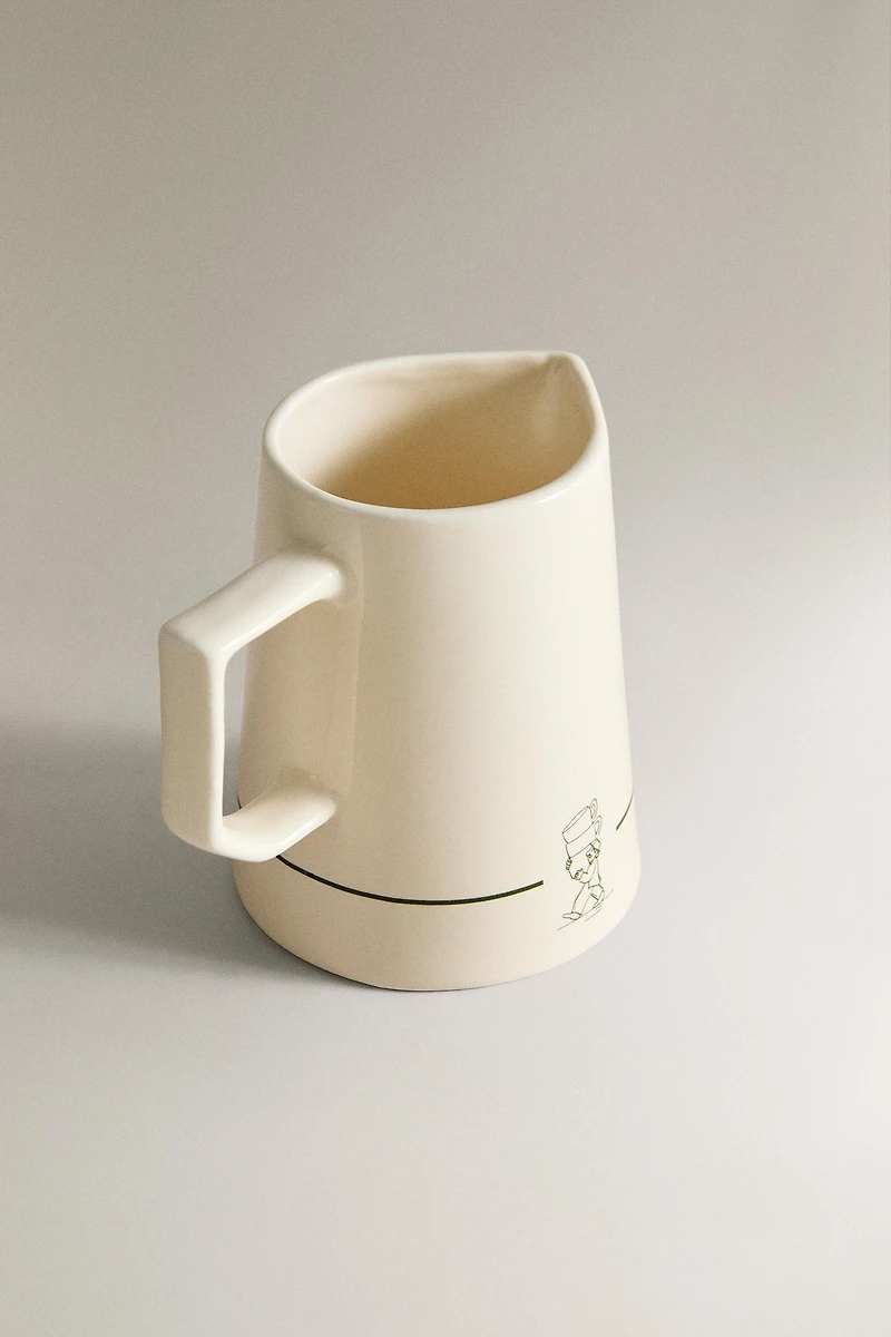 STONEWARE COFFEE SHOP CREAM PITCHER