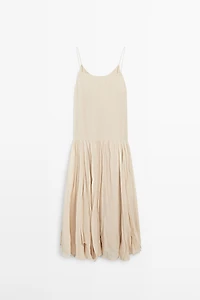 Flowing midi dress with pleated detail