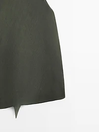 Satin halter top with tie detail