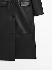 Long nappa leather coat