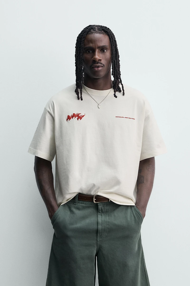 CONTRASTING PRINT T-SHIRT
