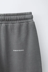 GARMENT DYED INTERLOCK STRAIGHT PLUSH PANTS