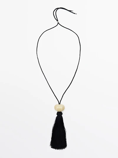 Ceramic tassel necklace
