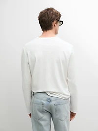 Long sleeve henley neck T-shirt