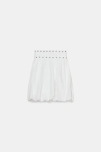 STUDDED BALLOON MIDI SKIRT