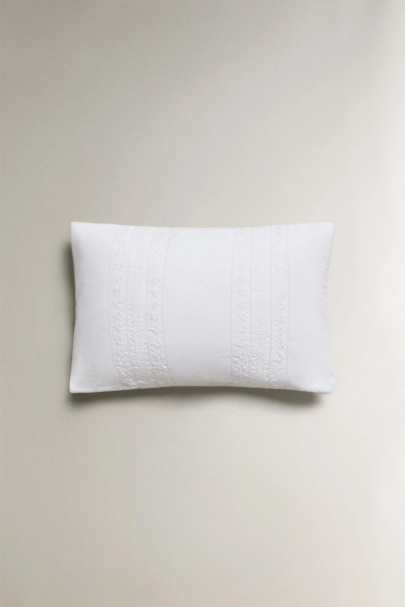 EMBROIDERED THROW PILLOW COVER