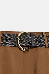 PLEATED BELTED SHORTS
