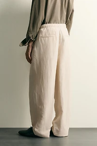 VISCOSE LINEN BLEND RELAXED FIT PANTS