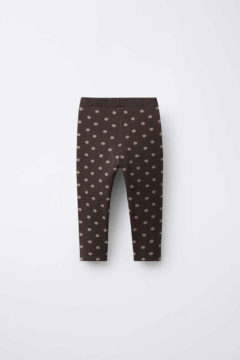 KNIT POLKA DOT LEGGINGS