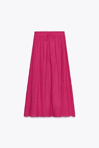 ELASTIC PRINT MIDI SKIRT
