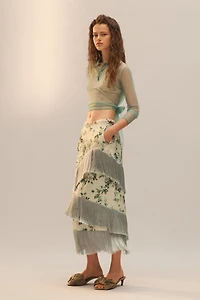 LIMITED EDITION FLORAL FRINGE SKIRT