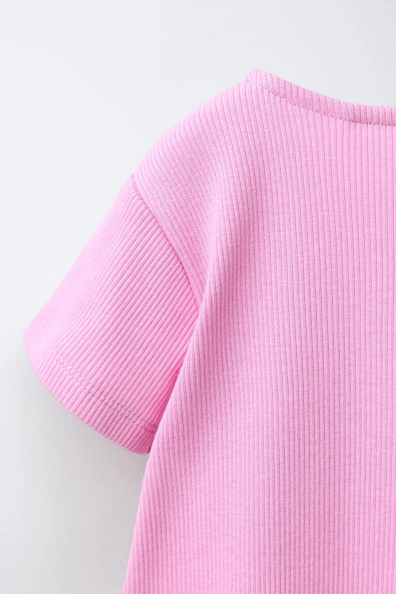 RIBBED T-SHIRT WITH BOWS