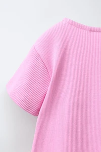 RIBBED T-SHIRT WITH BOWS