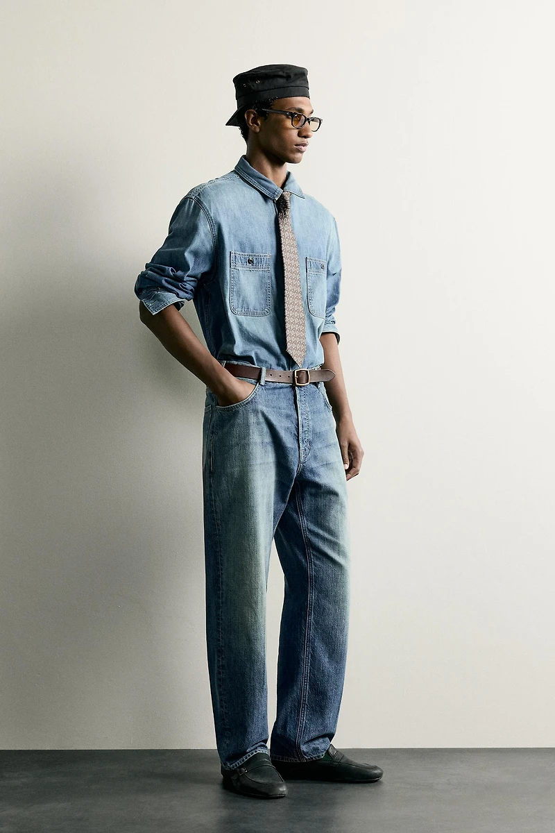 WASHED LIGHTWEIGHT DENIM SHIRT