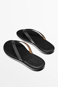 Nappa sandals with toe divider