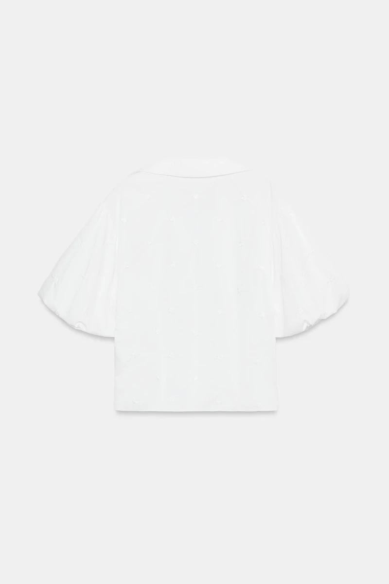 EMBROIDERED PUFF SLEEVE SHIRT