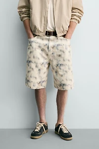 SHORT RELAXED FIT À IMPRIMÉ ABSTRAIT