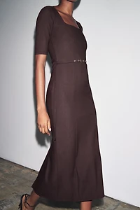 BELTED LONG DRESS