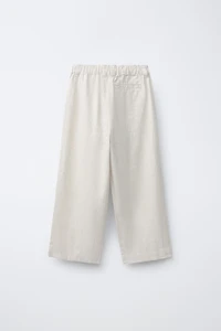 PANTALON DROIT EN COTON ET LIN