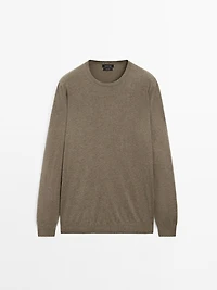 Long sleeve cotton knit sweater