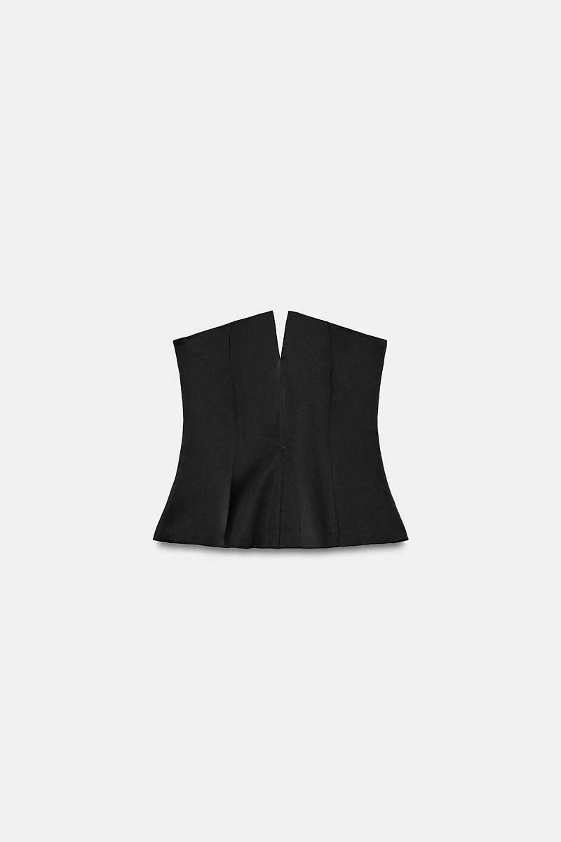 SATIN EFFECT BANDEAU TOP