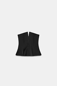 SATIN EFFECT BANDEAU TOP