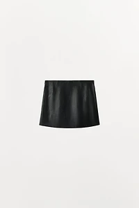 100% LEATHER MINI SKIRT