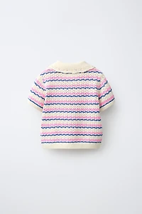 STRIPED KNIT POLO