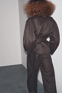 100% LINEN BALLOON PANTS ZW COLLECTION