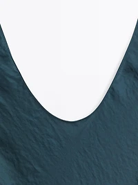 Round neck satin dress